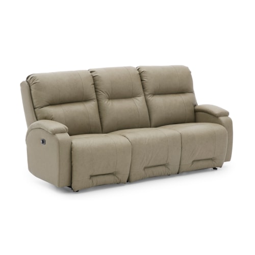Casual Power Reclining Space Saver Sofa with Power Tilt Headrest