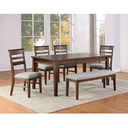 6-Piece Table, Chair, and Bench Set