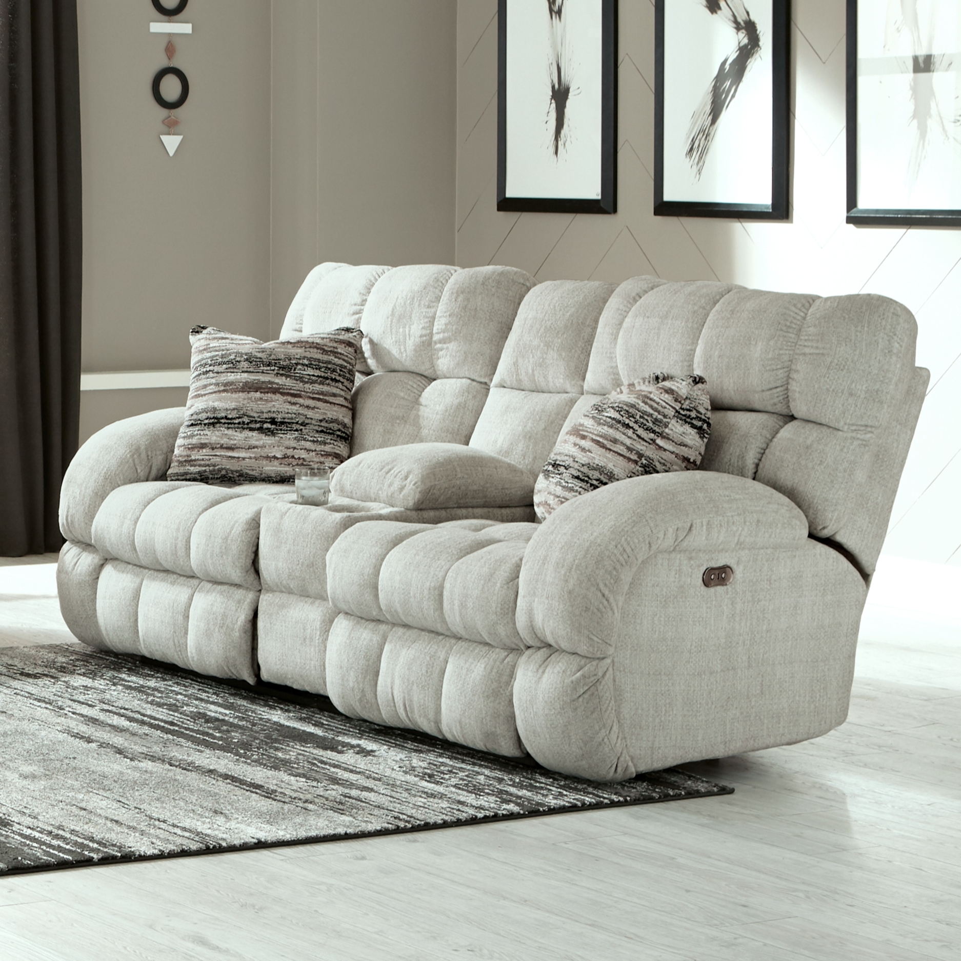 Catnapper Ashland Lay Flat Power Reclining Console Loveseat