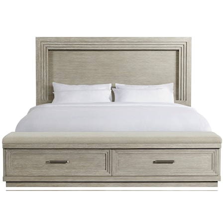 King Illuminated Panel Storage Bed