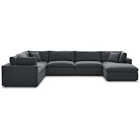 Down Filled Overstuffed 7 Piece Sectional Sofa Set