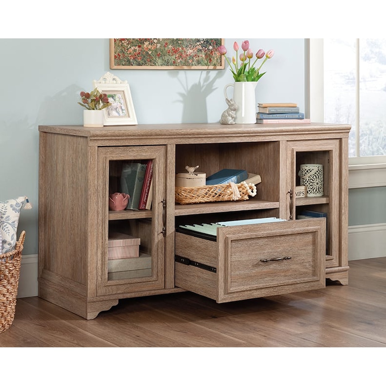 Sauder Rollingwood Two-Door Office Storage Credenza