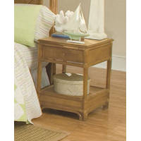 Tropical Single Drawer Nightstand with Lower Shelf