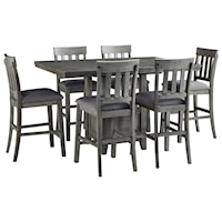 Transitional 7-Piece Counter Height Dining Set