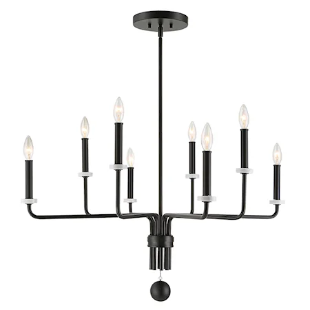 Ebony Elegance 8 Light Chandelier