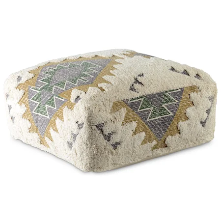 Jacquard Fabric Printed Pouf