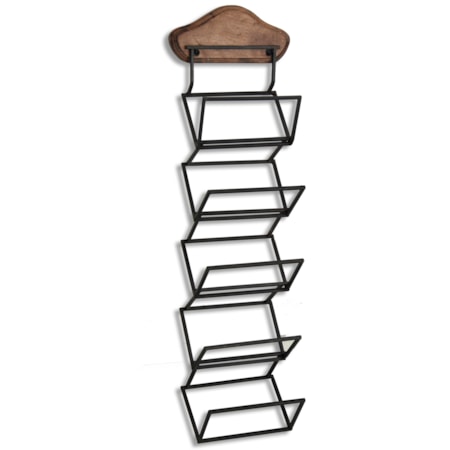 Metal And Wood Wall Wine Rack