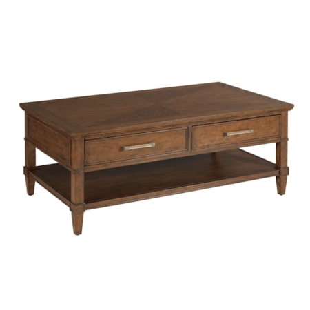2-Drawer Coffee Table with Casters