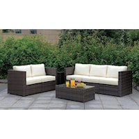Contemporary Outdoor Sofa and Loveseat Set