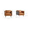 Moe's Home Collection Messina Messina Leather Arm Chair Cigare Tan Leather