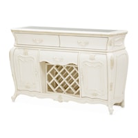 Traditional 3-Drawer Sideboard with Wine Storage