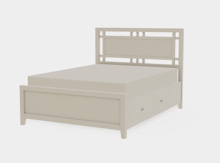 Atwood Queen Right Drawerside Gridwork Bed