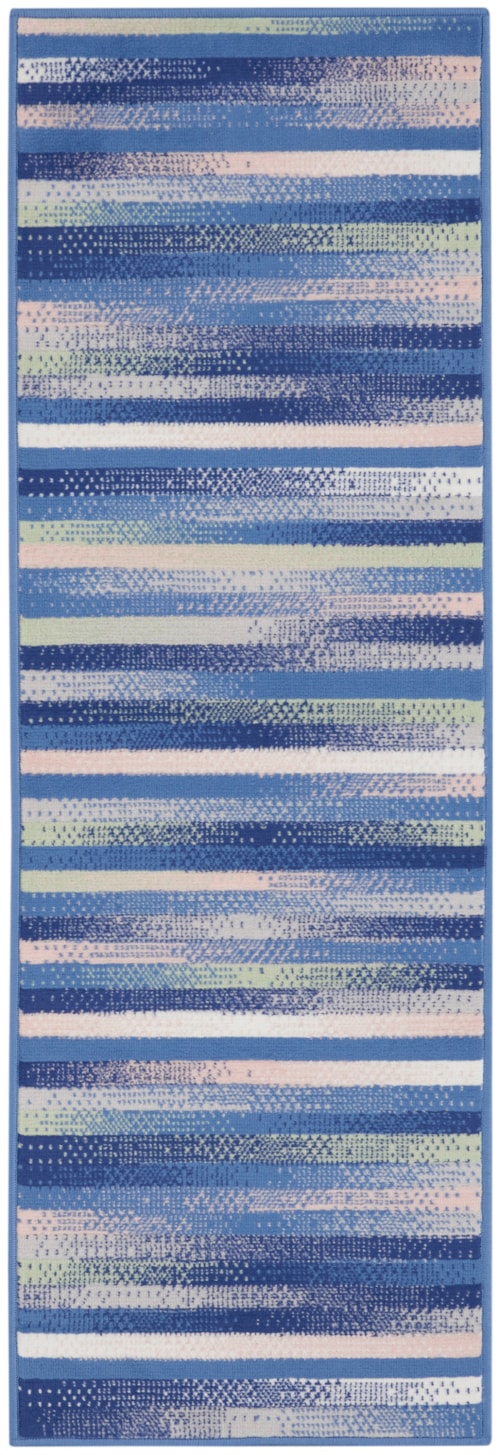 2' x 6' Blue Multicolor Runner Rug