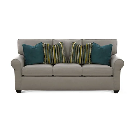 Cotemporary Sofa with Rolled Sock Arms