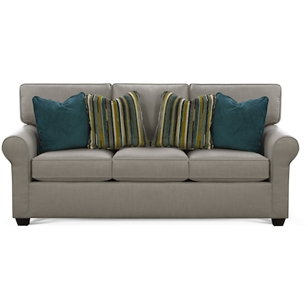 Contemporary Queen Sleeper Sofa with Rolled Sock Arms