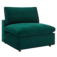 Down Filled Overstuffed Performance Velvet Armless Chair