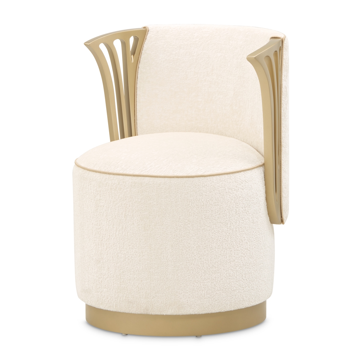 Upholstered Barrel-Back Vanity Chair