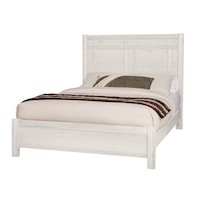 Casual Queen Architectural Panel Bed with Low-Profile Footboard