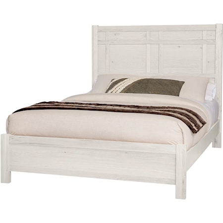 Casual California King Architectural Panel Bed with Low-Profile Footboard