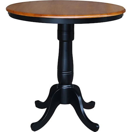 36'' Pedestal Table in Cherry / Black