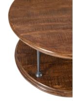 Jofran Larson Industrial Larson Round Cocktail Table with Open Bottom Shelf