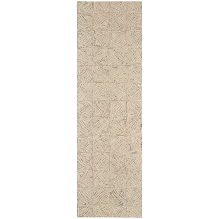 2'3" x 7'6" Ivory/Multi Runner Rug