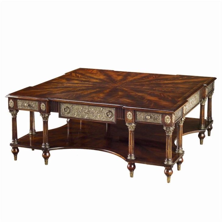 Theodore Alexander Tables Repoussé Brass Cocktail Table