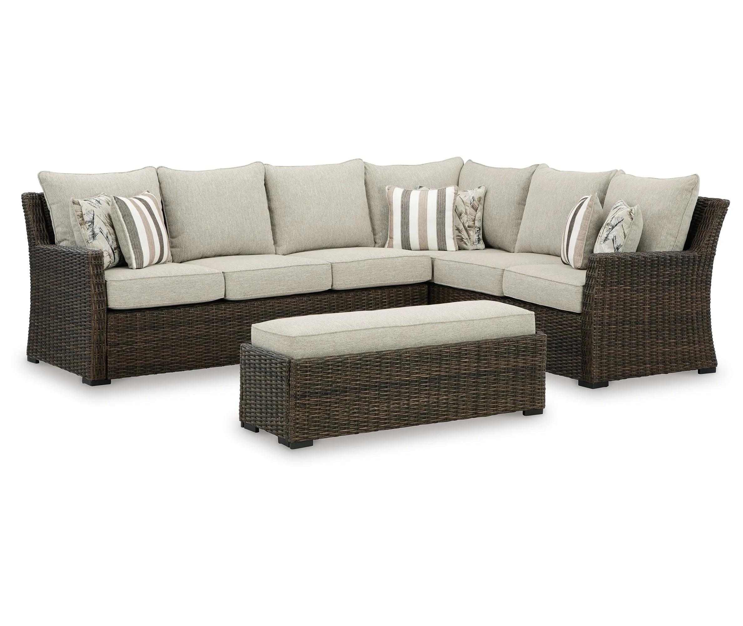 Benchcraft Brook Ranch 103954 Outdoor Sofa Sectional/Bench with Cushion
