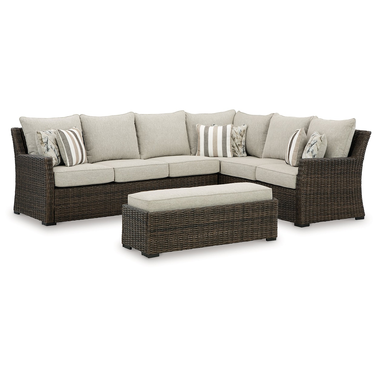 Benchcraft Brook Ranch Sofa Sectional/Bench Set