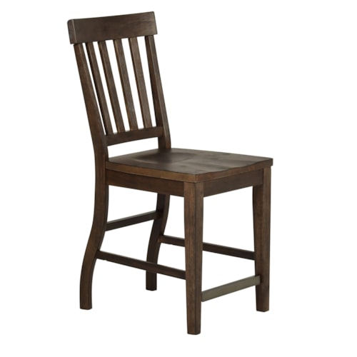 Farmhouse Counter Height Side Chair with Slatback