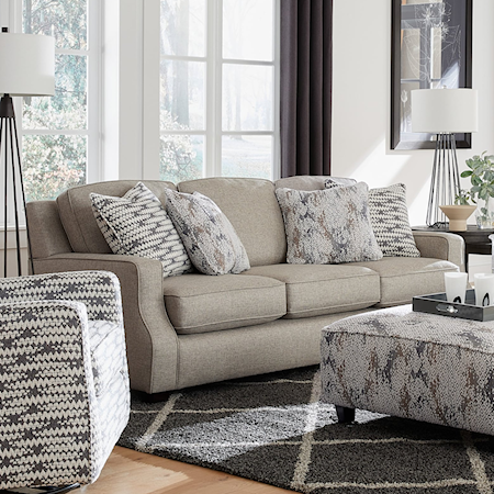 Fusion Furniture 5006 CROSSROADS MINERAL Contemporary Sofa | Howell ...