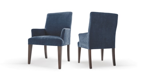 Contemporary Upholstered Dining Arm Chair with Full Back