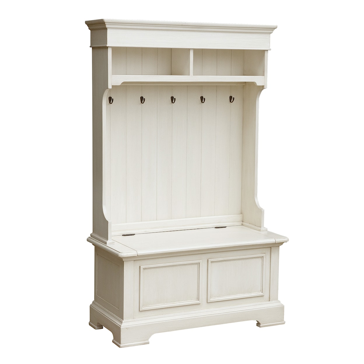 Accentrics Home Accents Antique White Hall Tree with Storage