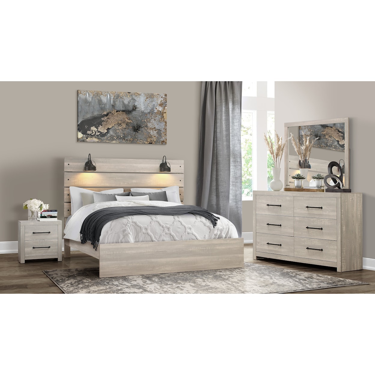 Global Furniture LINWOOD White Full Bed