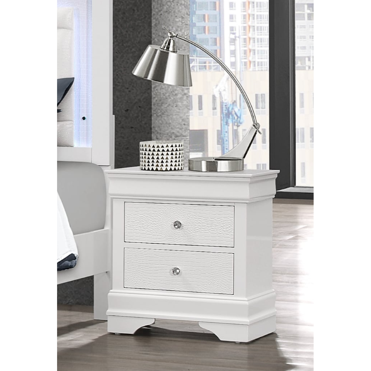 Global Furniture Pompei 2-Drawer Nightstand