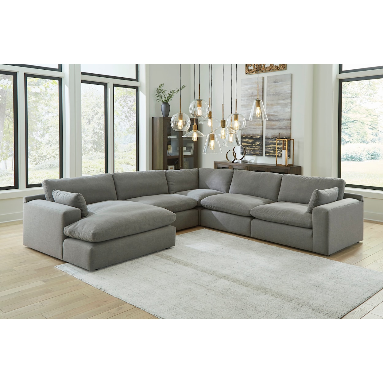 Ashley Furniture Benchcraft Elyza 5-Piece Modular Sectional with Chaise