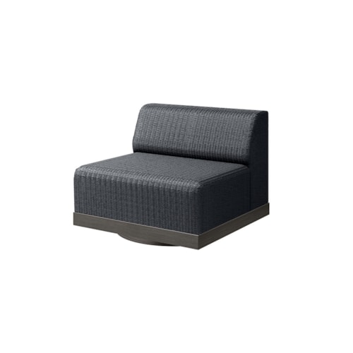 Padded Armless Swivel Chair With Woven In Reticulated Foam - Coal / Smoke
