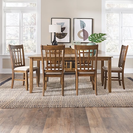 7-Piece Rectangular Dining Table Set