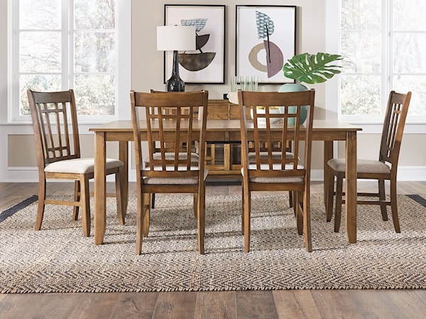 7-Piece Rectangular Dining Table Set