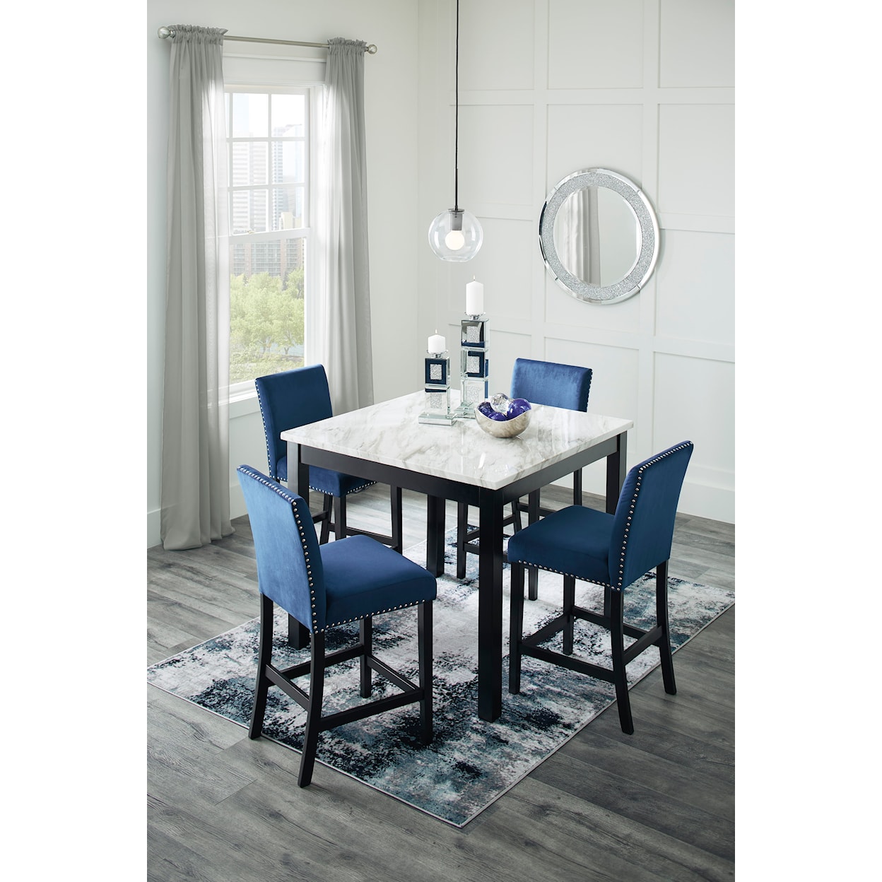 StyleLine PECAN 5-Piece Counter Dining Table Set