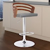 Armen Living Adele Mid-Century Adjustable Swivel Barstool