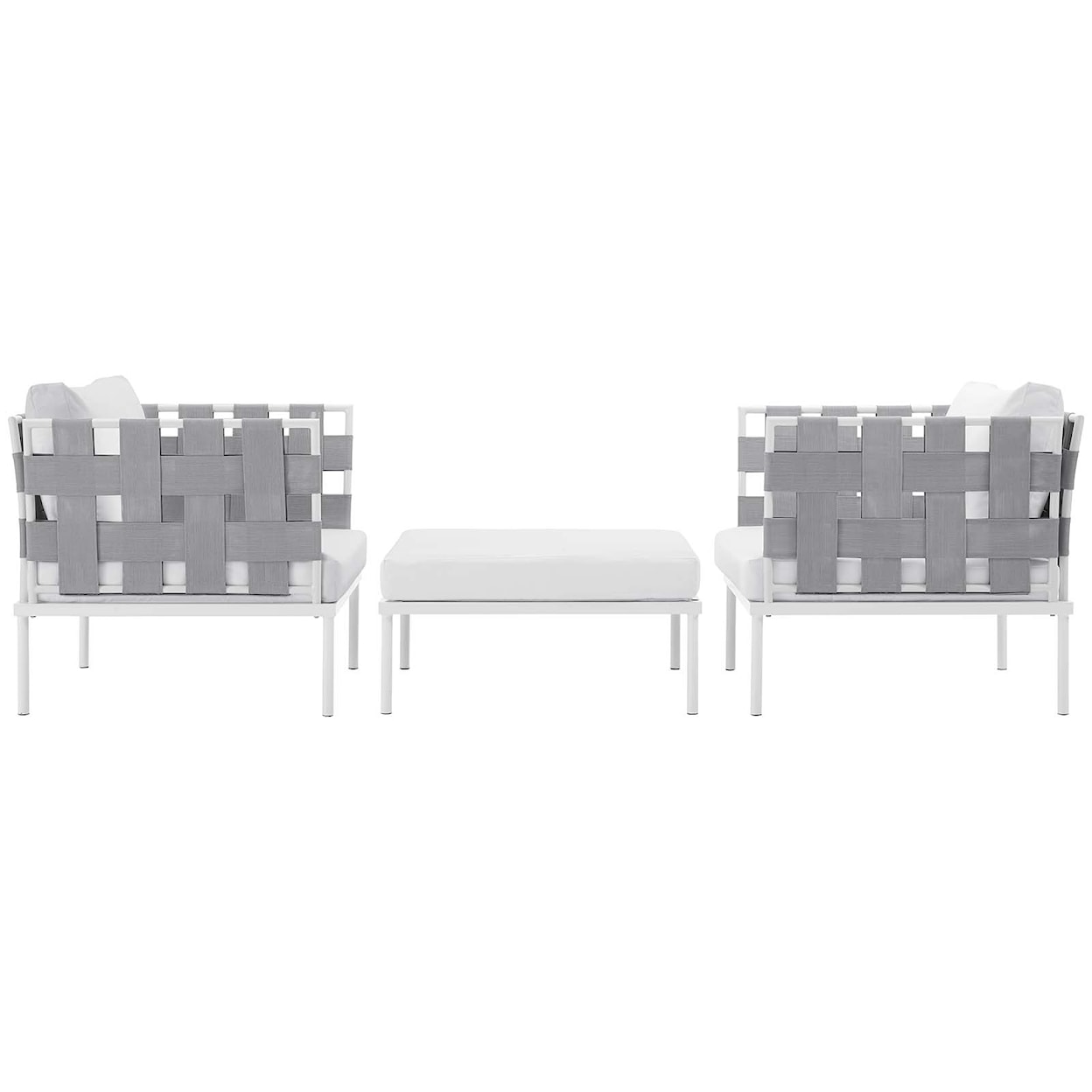 Modway Harmony Outdoor 3 Piece Sectional Sofa Set