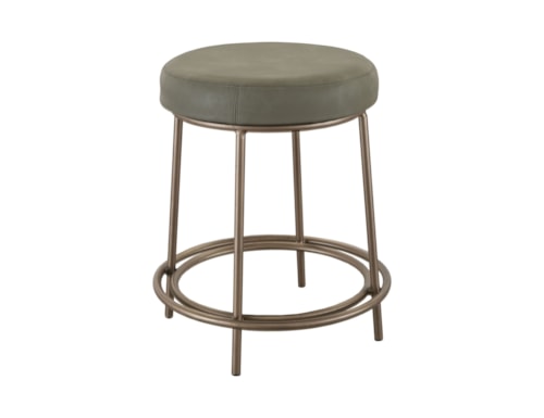 Transitional 24" Upholstered Barstool with Iron Base