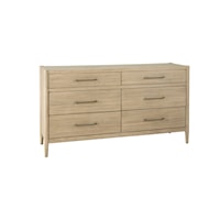 Transitional 6-Drawer Dresser with Felt Lined Top Drawers