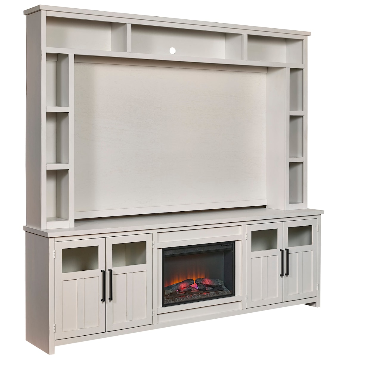 Aspenhome Finnegan 98" Fireplace Console and Hutch