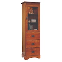 Transitional 23” 3-Drawer Bookcase with Concealed Storage