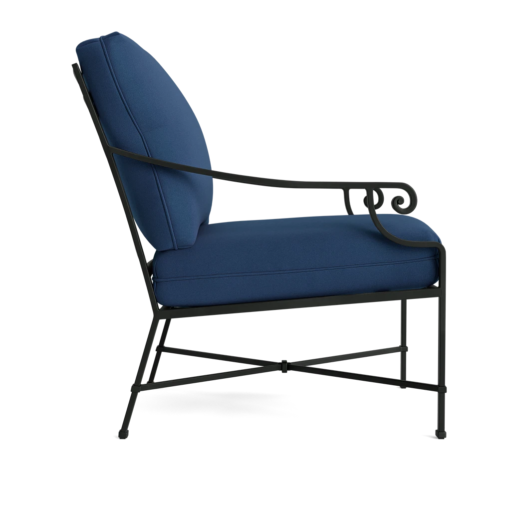 Scroll-Arm Lounge Chair