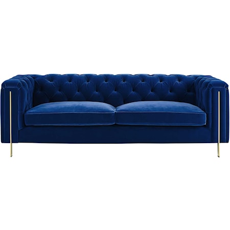 Velvet Button-Tufted Chesterfield Sofa