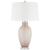 Table Lamp-28.5" Blush Glass with Crystal Base