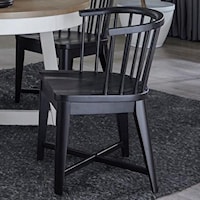 Transitional Spindle Barrel Back Dining Chair